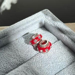 Brighton Cherry bezel-set crystals Beads 2 Bead Bundle